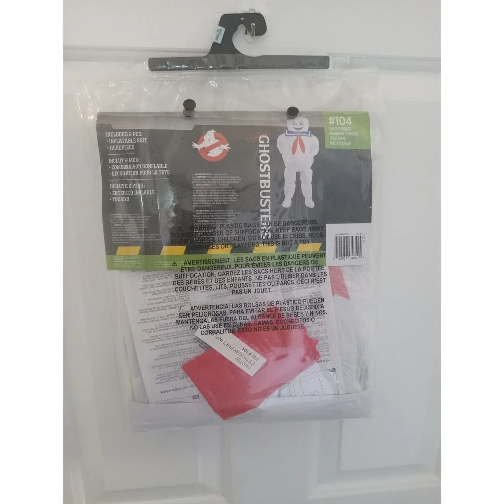 Ghostbusters Movie Inflatable Stay Puft Marshmallow Man Kids Costume Size 10 New - Picture 10 of 14